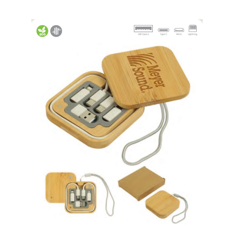 MULTI CHARGING CABLE BAMBOO CASE