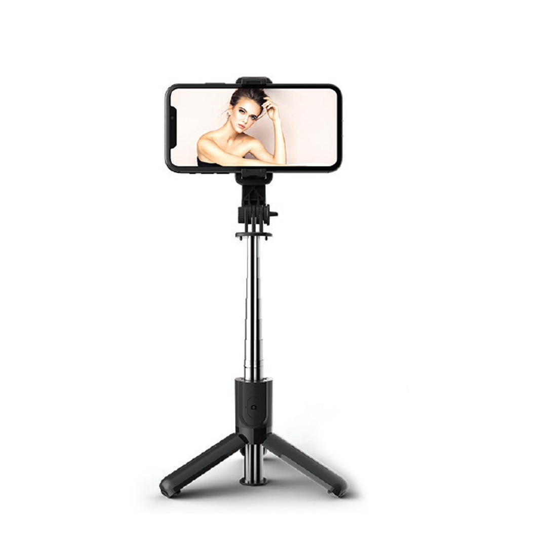 Foldable tripod stand with bluetooth camera pairing