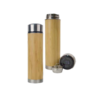 BAMBOO TEMPERATURE LED DISPLAY BOTTLE