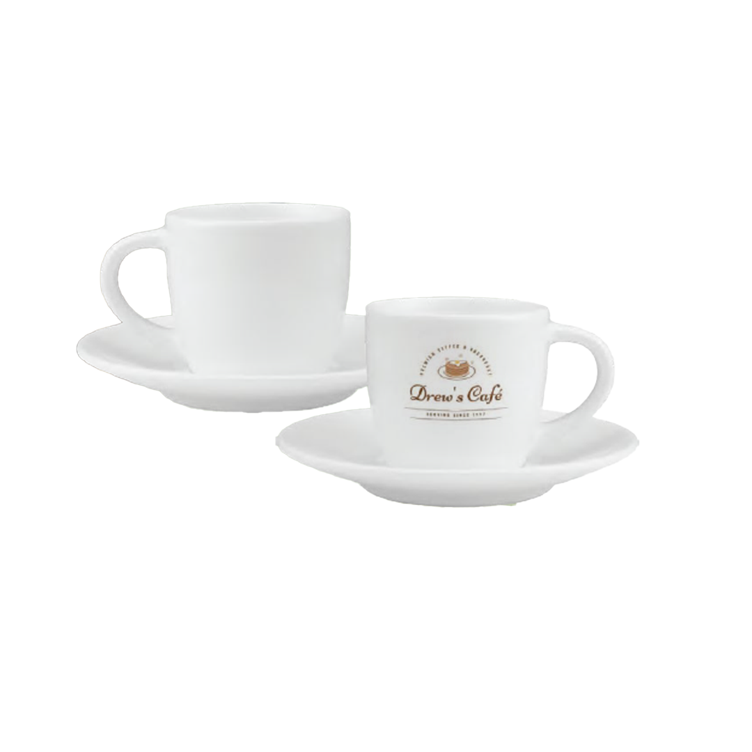 White Ceramic Cup & Saucer