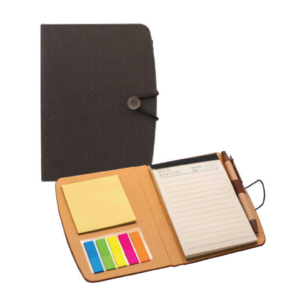 Notebook with sticky notes