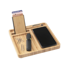 Bamboo Wireless Desk Charging Pad & Organizer.